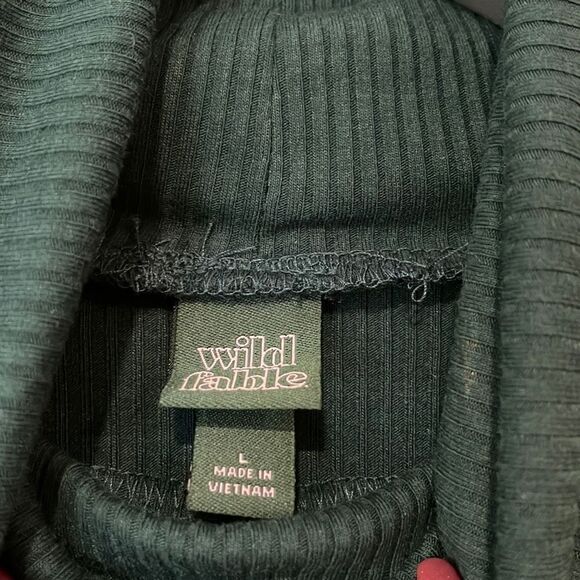 Wild Fable Women's Turtleneck Pencil Dress Ribbed Mini Emerald Green Size Large - Picture 3 of 8